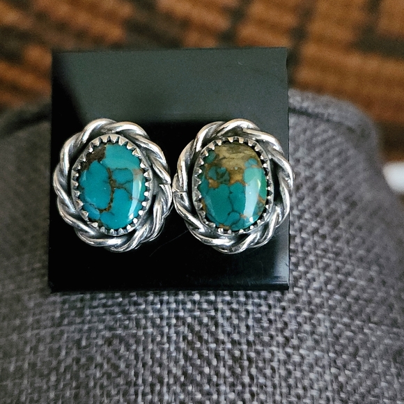 Gorgeous NWOT Native American Navajo Sterling & Turquoise Earrings - Picture 2 of 8